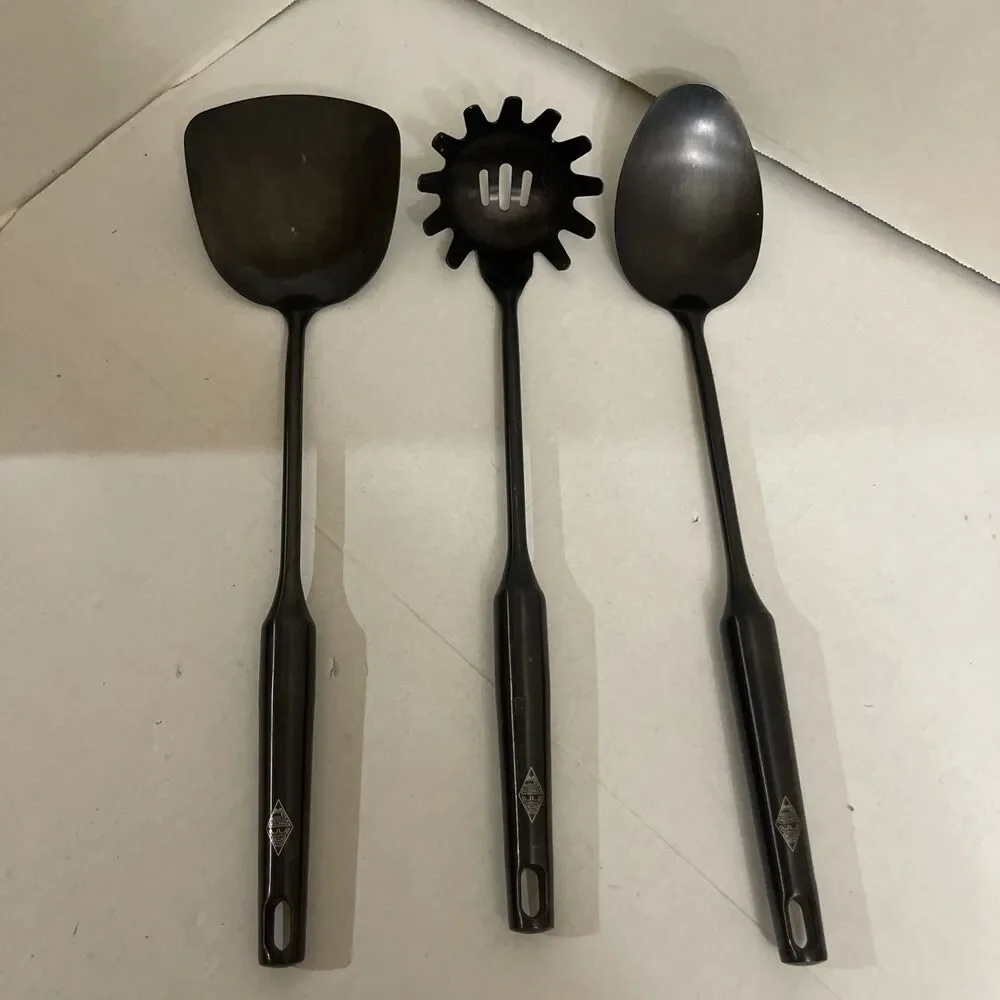 Black Metal Ideal Kitchen Utensil Set 15” Heavy Duty Pasta Claw Spoon Spatula